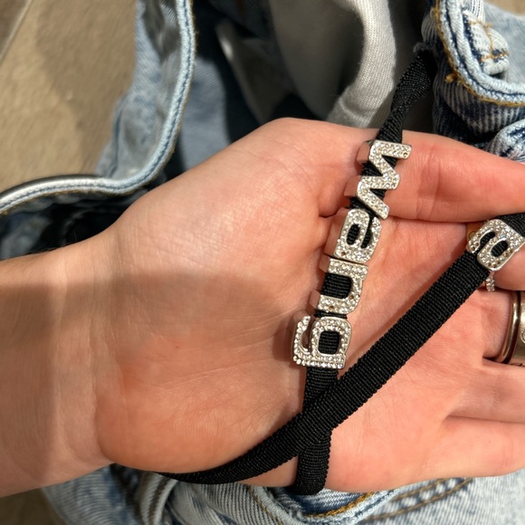 Worn once Alexander Wang rhinestone embellished bikini strap thong jeans - Picture 6 of 6